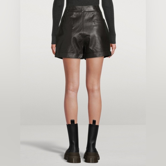 BA&SH Leandro Leather Shorts - Picture 2 of 5